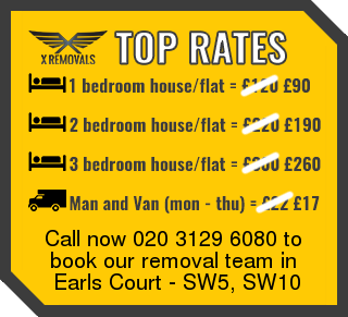 Removal rates forSW5, SW10 - Earls Court